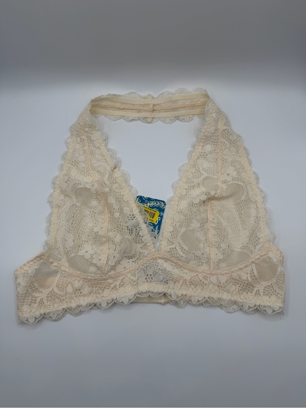 Free People Ivory Lace Halter Bralette